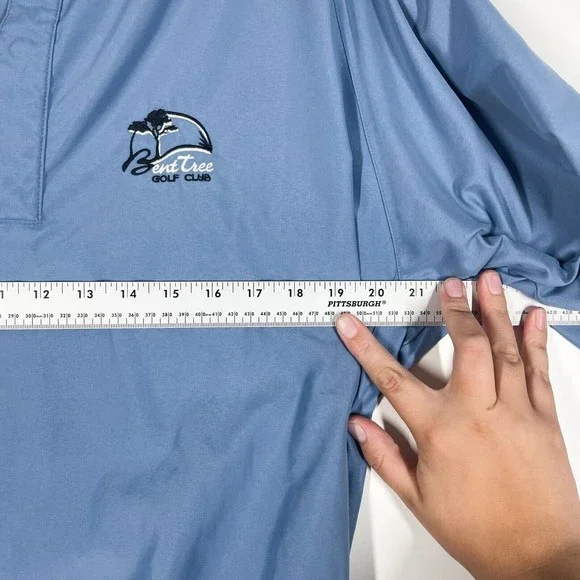 FootJoy Bent Tree Golf Club Shirt Men Blue Short Sleeve Elastic Waist Size Large - Picture 4 of 7